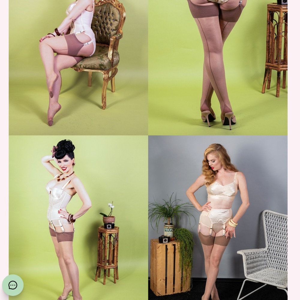 SEAMED STOCKINGS CHAMPAGNE LATTE GLAMOUR (What Katie Did)